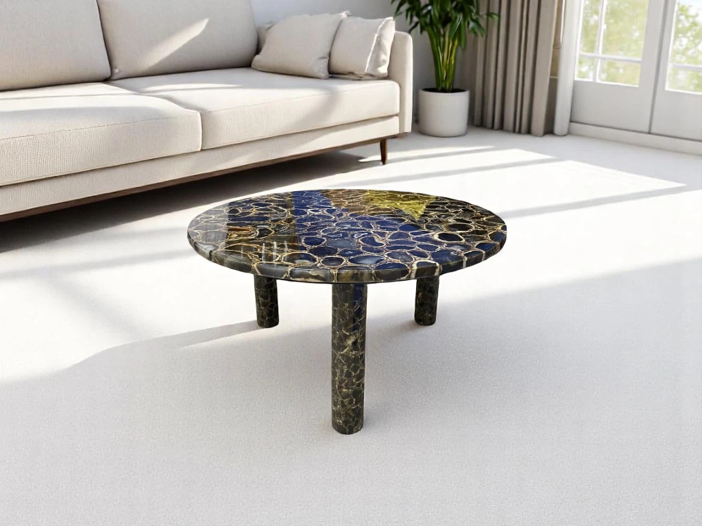 Round Agate Coffee Table : Vedantartisans